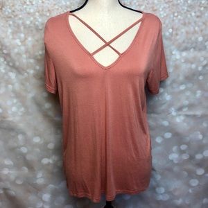 The Hanger Strappy Cross Neck T Shirt